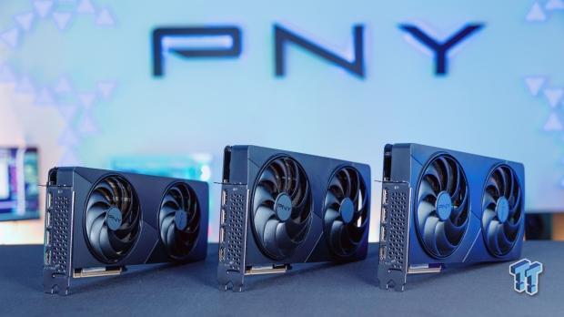 PNY's new dual-slot NVIDIA GeForce RTX 5080 has two 120mm fans