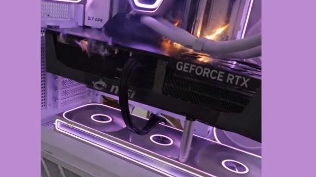 User captures footage of GeForce RTX 5090 catching fire on first system boot