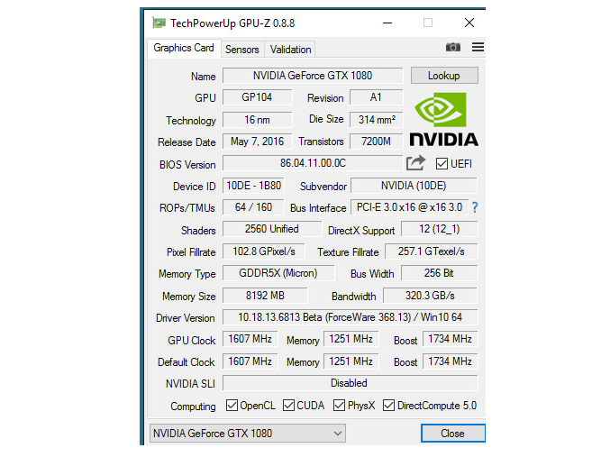 nvidia geforce gtx 1080 specs