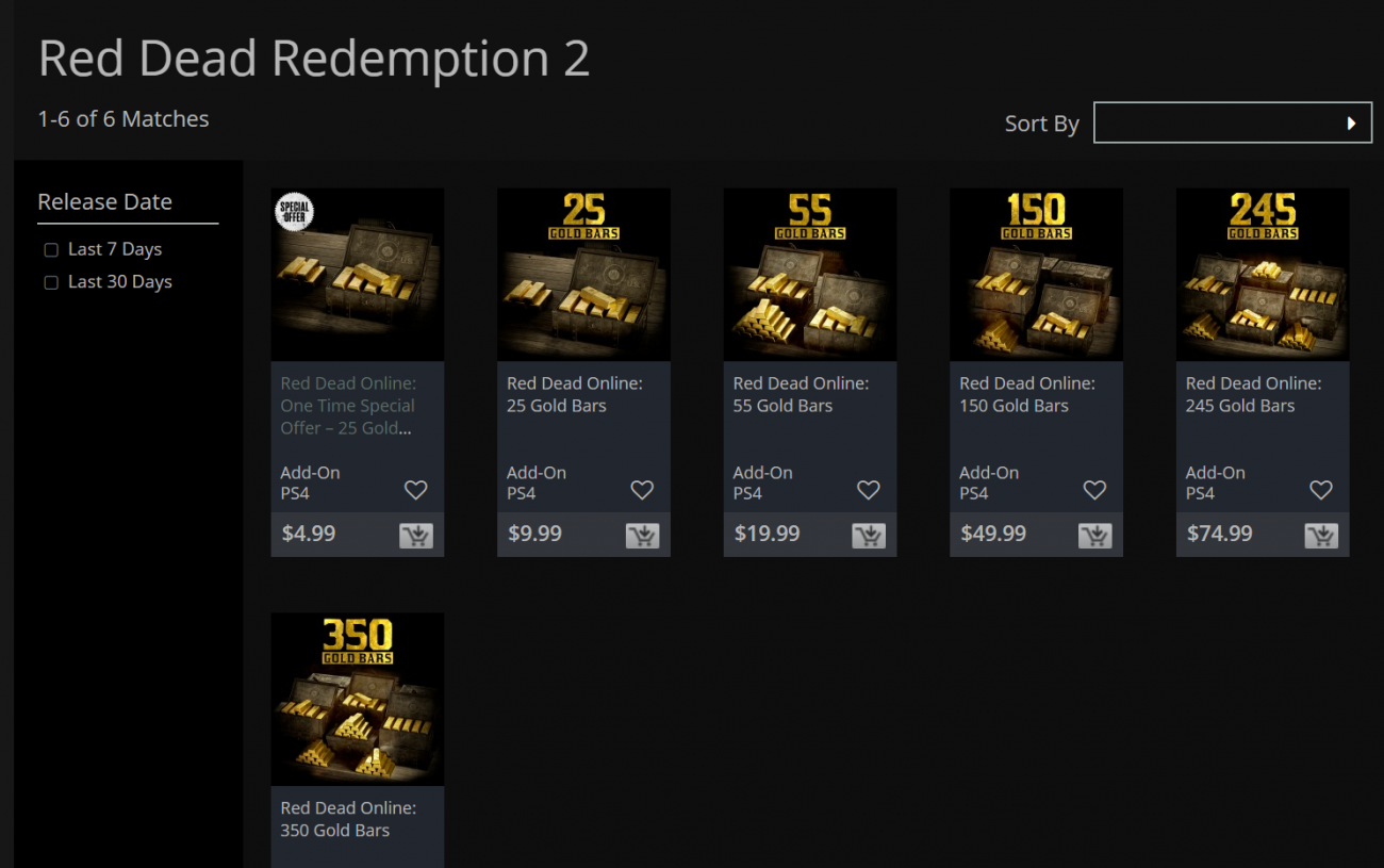 red dead redemption 2 online prices