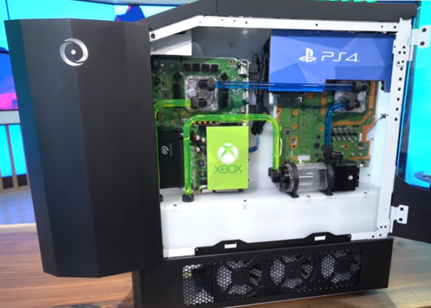 New Pc Combines Ps4 Xbox One X Switch In Water Cooled Box Tweaktown